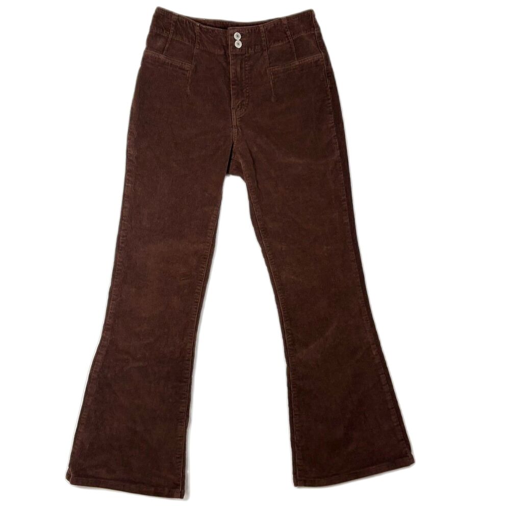 Lucky Brand Stevie High Rise Seamed Corduroy Flare Pants Choc. Brown Size 6/28